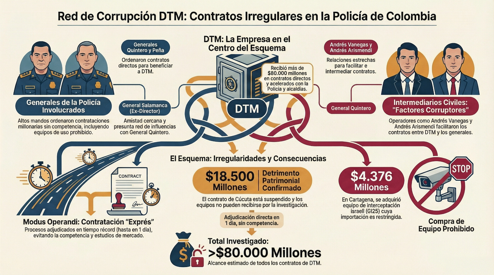 Red de Corrupción en la Policía de Colombia: DTM en el Centro del Escándalo