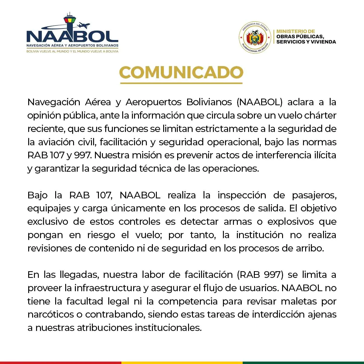 Caso maletas: Naabol deslinda responsabilidad y aclara sus funciones