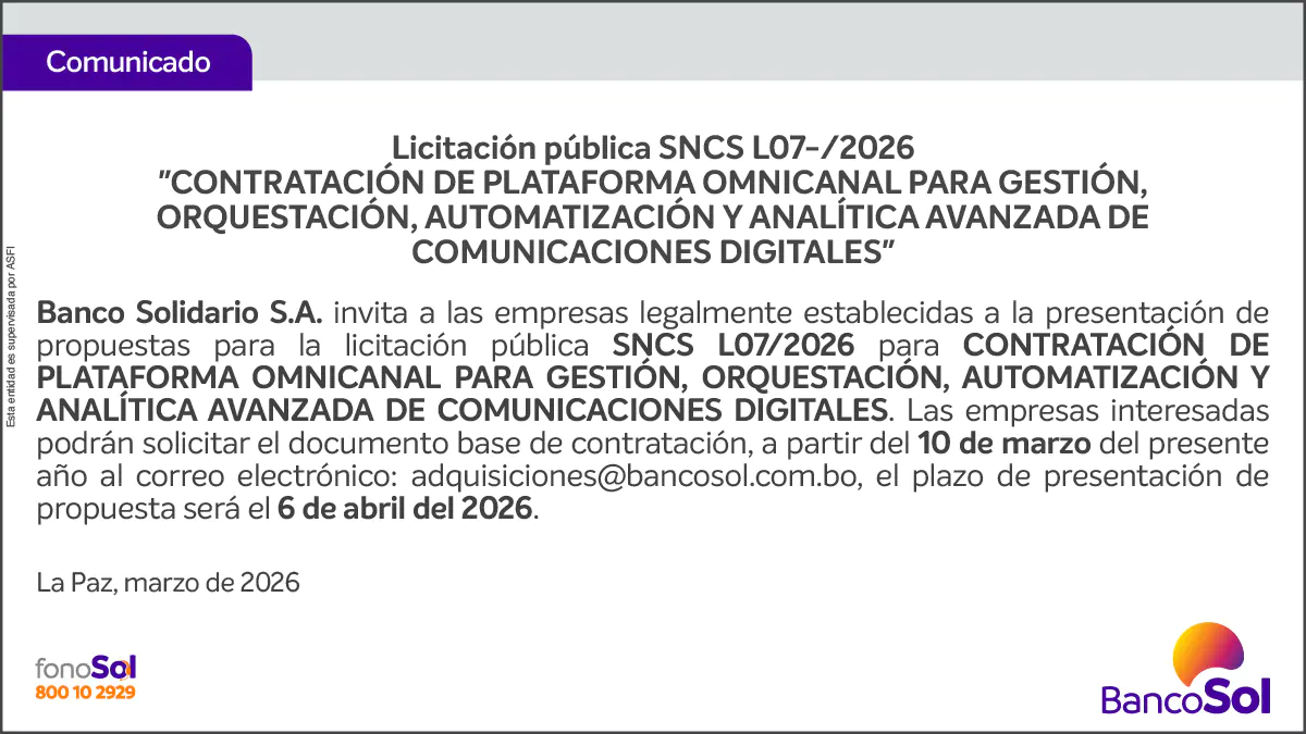 COMUNICADO – La Razón