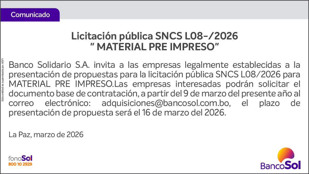 COMUNICADO – La Razón