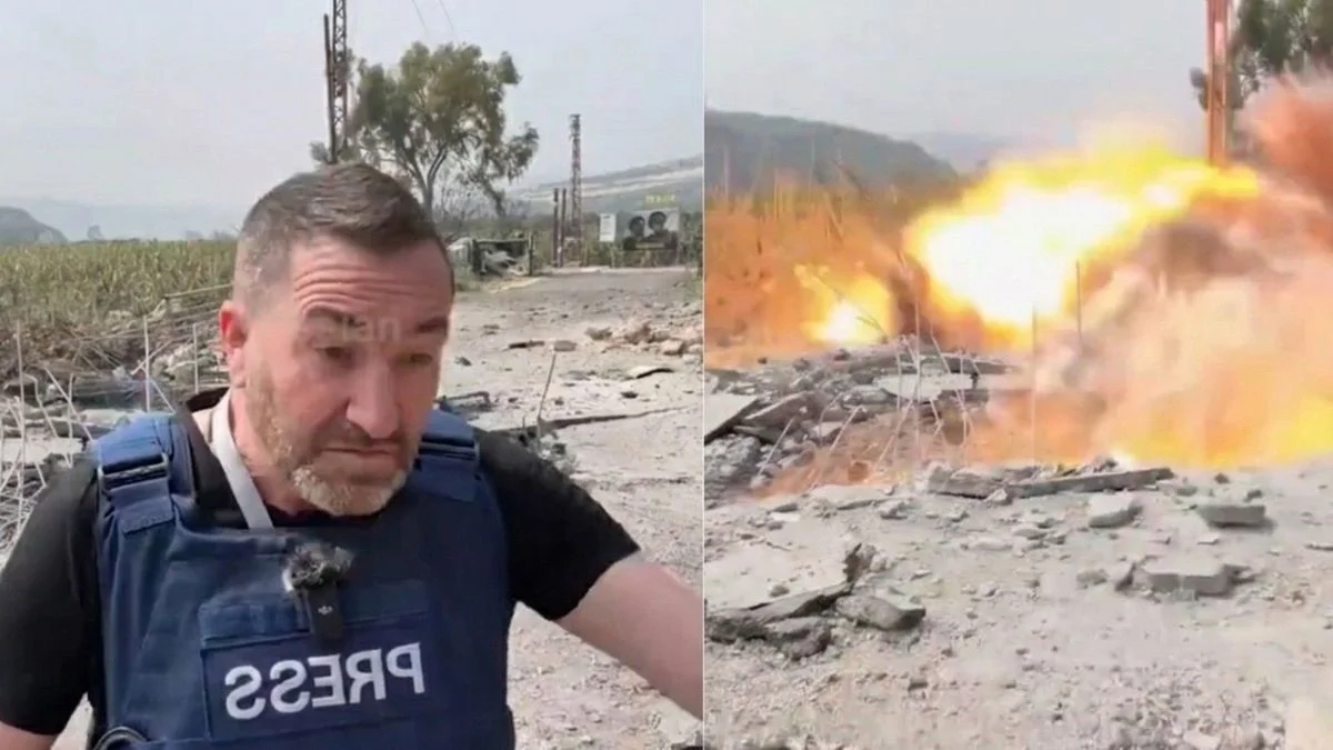 [Video] Momento exacto del bombardeo que dejó heridos a dos periodistas en el Líbano