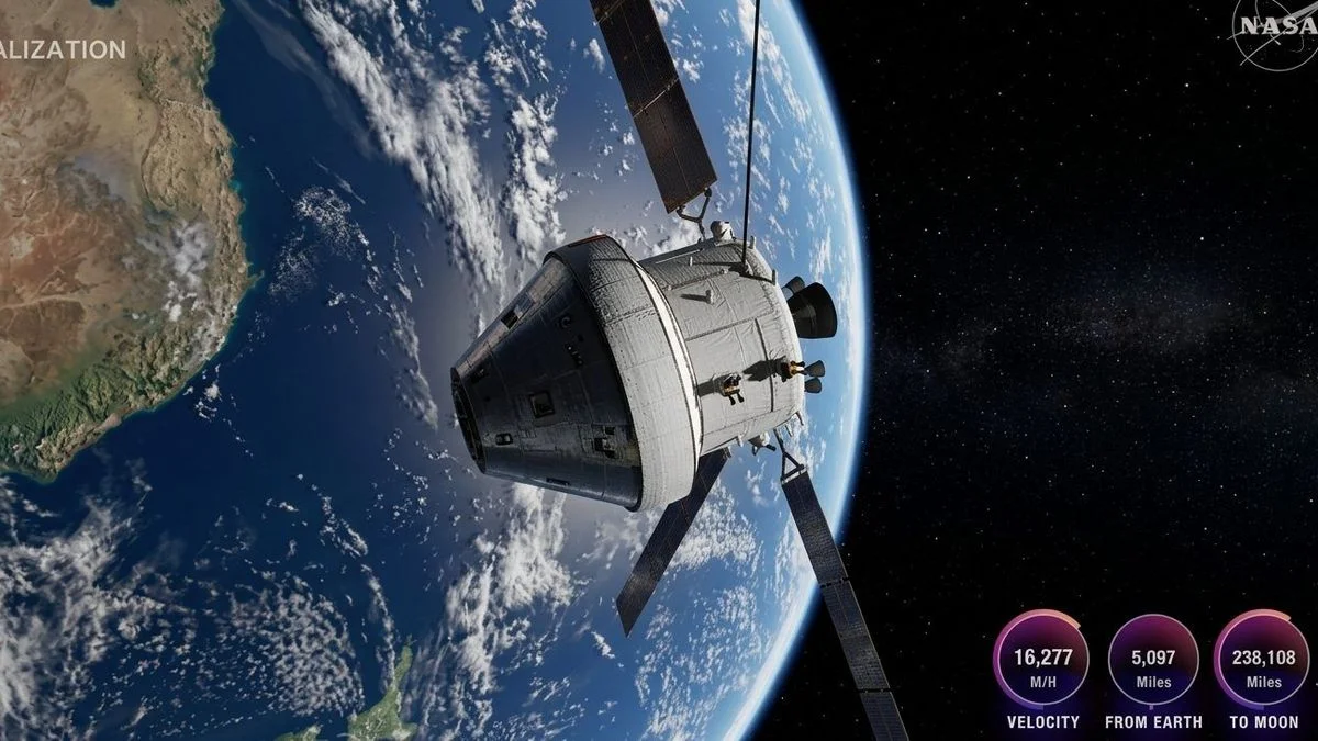 ¿A qué velocidad ingresó la cápsula Orión a la atmósfera terrestre?