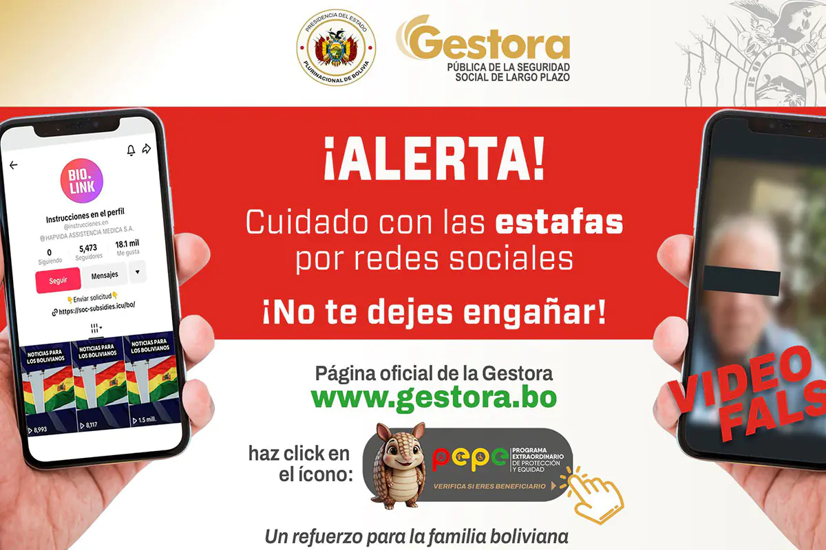 La Gestora alerta sobre estafa en TikTok que ofrece falsos beneficios de Bs 3.000