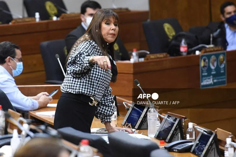 Celeste Amarilla, senadora paraguaya que insultó a Mbappé