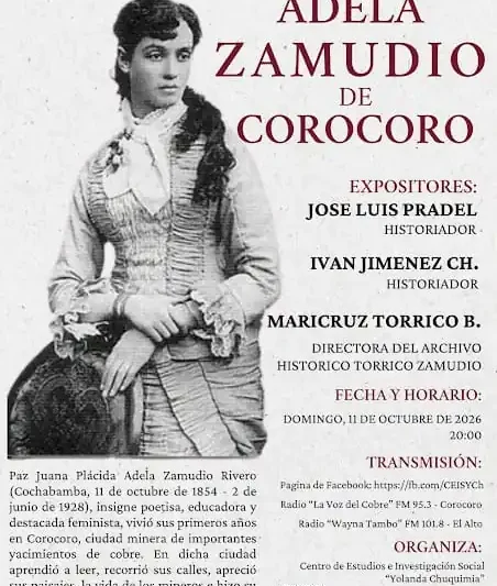 Realizarán una conferencia virtual en homenaje al nacimiento de Adela Zamudio